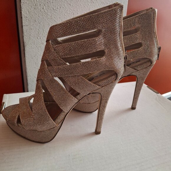Glitter Gladiator Cage Heels Stiletto Mix No. 6 - Picture 1 of 11